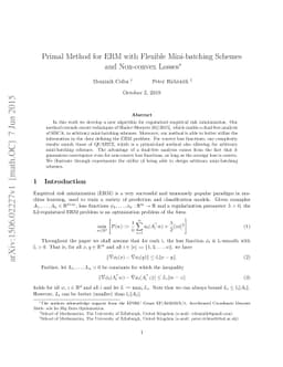 Primal Method for ERM with Flexible Mini-batching Schemes and Non-convex
  Losses