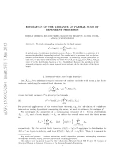 Estimation of the variance of partial sums of dependent processes