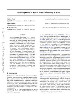 Modeling Order in Neural Word Embeddings at Scale