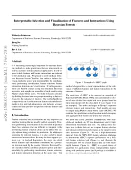 Interpretable Selection and Visualization of Features and Interactions
  Using Bayesian Forests