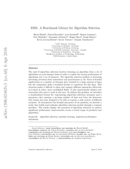 ASlib: A Benchmark Library for Algorithm Selection