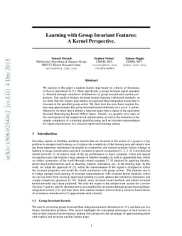 Learning with Group Invariant Features: A Kernel Perspective