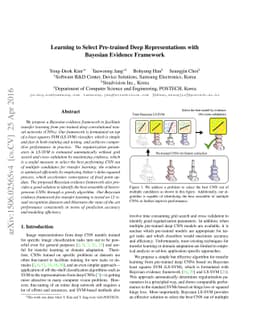 Learning to Select Pre-Trained Deep Representations with Bayesian
  Evidence Framework