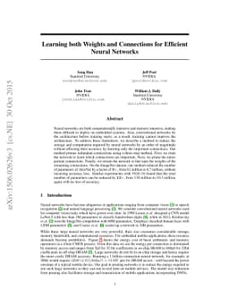 Learning both Weights and Connections for Efficient Neural Networks