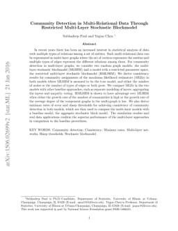 Community detection in multi-relational data with restricted multi-layer
  stochastic blockmodel