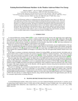 Training Restricted Boltzmann Machines via the Thouless-Anderson-Palmer
  Free Energy