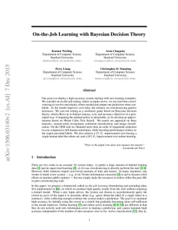 On-the-Job Learning with Bayesian Decision Theory