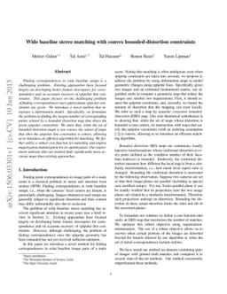 Wide baseline stereo matching with convex bounded-distortion constraints