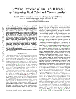 BoWFire: Detection of Fire in Still Images by Integrating Pixel Color
  and Texture Analysis