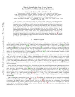 Matrix Completion from Fewer Entries: Spectral Detectability and Rank
  Estimation