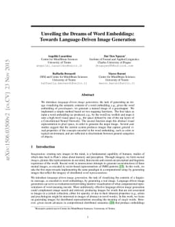 Unveiling the Dreams of Word Embeddings: Towards Language-Driven Image
  Generation