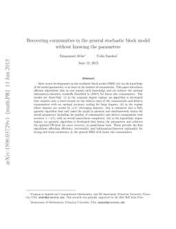 Recovering communities in the general stochastic block model without
  knowing the parameters
