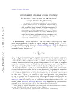 Generalized Additive Model Selection