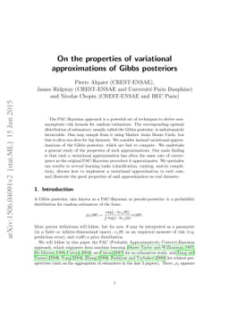 On the properties of variational approximations of Gibbs posteriors