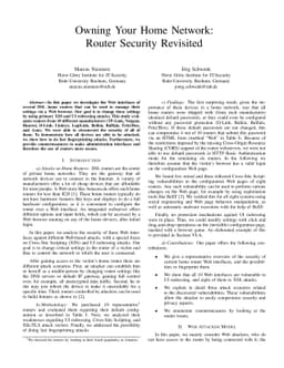 Owning Your Home Network: Router Security Revisited