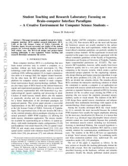Student Teaching and Research Laboratory Focusing on Brain-computer
  Interface Paradigms - A Creative Environment for Computer Science Students -