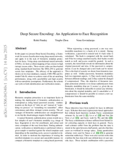 Deep Secure Encoding: An Application to Face Recognition