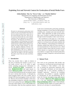 Exploiting Text and Network Context for Geolocation of Social Media
  Users