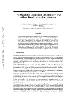 Tree-structured composition in neural networks without tree-structured
  architectures