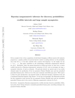 Bayesian nonparametric inference for discovery probabilities: credible
  intervals and large sample asymptotics