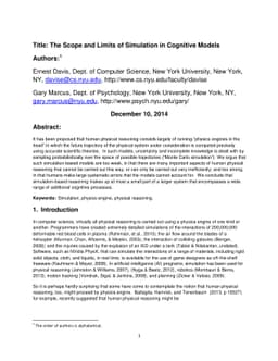 The Scope and Limits of Simulation in Cognitive Models