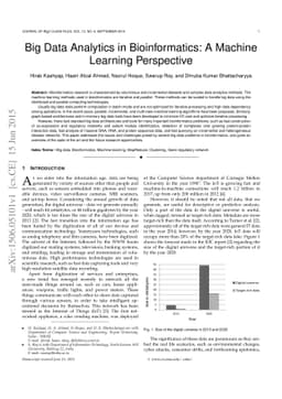 Big Data Analytics in Bioinformatics: A Machine Learning Perspective