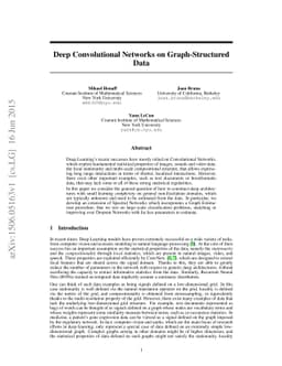 Deep Convolutional Networks on Graph-Structured Data
