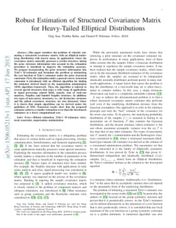 Robust Estimation of Structured Covariance Matrix for Heavy-Tailed
  Elliptical Distributions