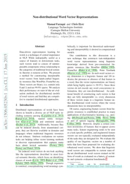 Non-distributional Word Vector Representations