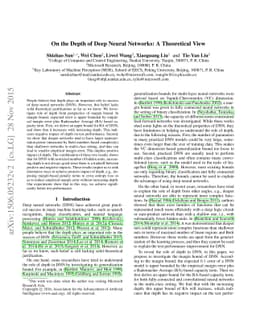 On the Depth of Deep Neural Networks: A Theoretical View