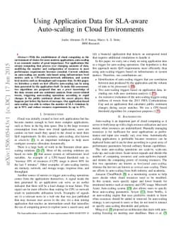 Using Application Data for SLA-aware Auto-scaling in Cloud Environments