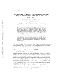 Confidence Intervals for High-Dimensional Linear Regression: Minimax
  Rates and Adaptivity