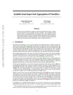 Scalable Semi-Supervised Aggregation of Classifiers