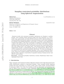 Sampling constrained probability distributions using Spherical
  Augmentation
