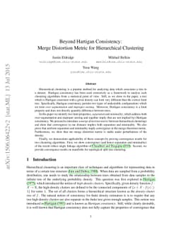 Beyond Hartigan Consistency: Merge Distortion Metric for Hierarchical
  Clustering