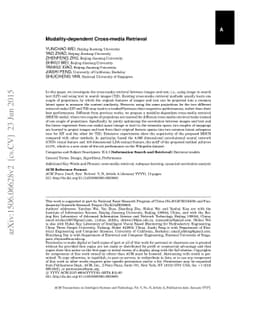 Modality-dependent Cross-media Retrieval
