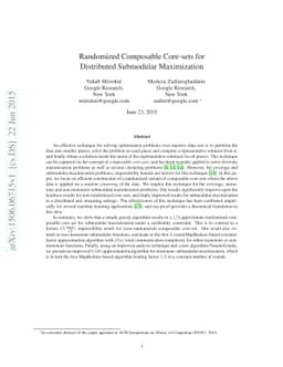 Randomized Composable Core-sets for Distributed Submodular Maximization