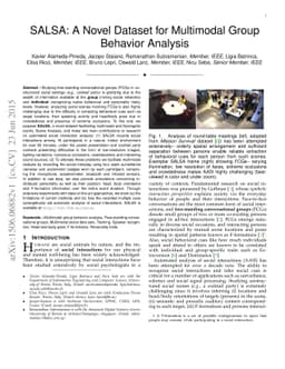 SALSA: A Novel Dataset for Multimodal Group Behavior Analysis