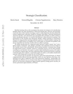 Strategic Classification