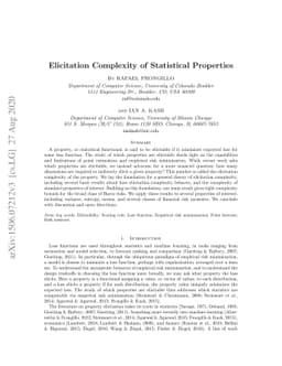 Elicitation Complexity of Statistical Properties