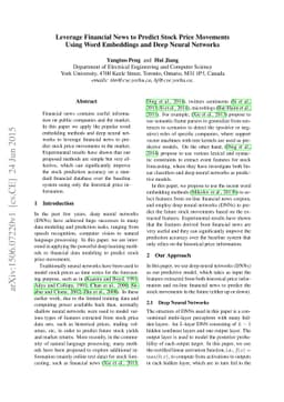 Leverage Financial News to Predict Stock Price Movements Using Word
  Embeddings and Deep Neural Networks