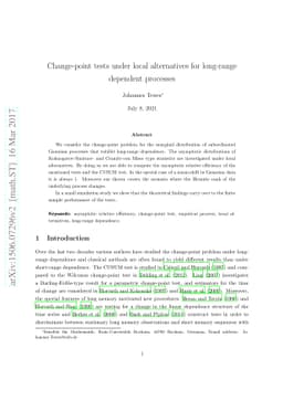 Change-point tests under local alternatives for long-range dependent
  processes