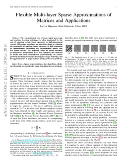 Flexible Multi-layer Sparse Approximations of Matrices and Applications