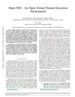 Open-TEE - An Open Virtual Trusted Execution Environment