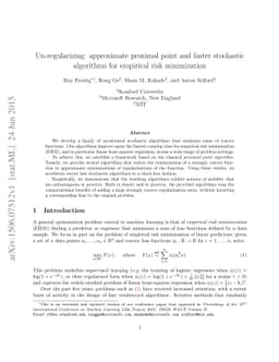 Un-regularizing: approximate proximal point and faster stochastic
  algorithms for empirical risk minimization