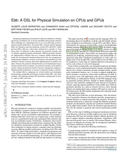 Ebb: A DSL for Physical Simulation on CPUs and GPUs