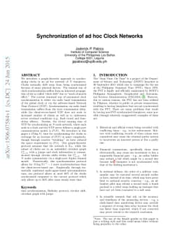 Synchronization of ad hoc Clock Networks