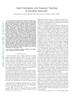 Joint community and anomaly tracking in dynamic networks
