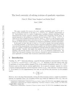 The local convexity of solving systems of quadratic equations