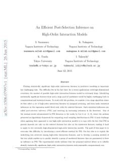 An Efficient Post-Selection Inference on High-Order Interaction Models